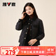 雅鹿菱形格輕薄羽絨服女2025秋冬新款時(shí)尚小香風(fēng)翻領(lǐng)拼接寬松外套 黑色 XL (170) 【推薦115-125斤】