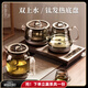 茶皇子（CHAHUANGZI）底部上水電熱水壺純鈦玻璃燒水煮茶一體機(jī)嵌入式茶臺(tái)燒水壺煮茶器電茶爐套裝 0.8L 純鈦三合一