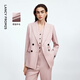 朗姿純羊毛通勤西服/褲子/馬夾高級感西裝氣質(zhì)百搭2025年秋季新款 霧霾粉色西裝 XL