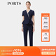 PORTS寶姿春季新品女裝設(shè)計(jì)感通勤短袖襯衫ALP8B007PWQ076 丈青 XS (2)