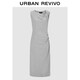 UR2025秋季新款女裝魅力設計感褶皺修身無(wú)袖連衣裙UWG750225