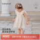 babylove女寶寶連衣裙夏季裙子蝴蝶刺繡紗裙外出甜美蓬蓬裙飛袖公主裙