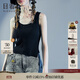 日著(zhù)原創(chuàng  )棉紗吊帶2025年秋季新款修身高彈百搭U型針織背心上衣女 碎石黑 XL