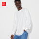 優(yōu)衣庫男女裝柔軟圓領(lǐng)T恤長(cháng)袖純色純棉休閑上衣打底469940 460319 469940/00白色 2XL