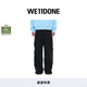 WE11DONE【明星同款】男女同款褶裥寬松長(zhǎng)褲休閑工裝褲 黑色/男 M