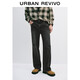 UR2025秋季新款男裝復古水洗破洞棉質(zhì)闊腿牛仔長(cháng)褲UUV850002