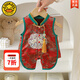 G.DUCKKIDS小黃鴨童裝嬰兒衣服夏季薄款新生兒連體衣寶寶周歲禮服新中式唐裝 紅色 73cm 7-9個(gè)月(建議13-18斤)