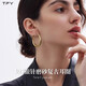 TFY啞光磨砂復(fù)古金色大圈圈圓圈耳環(huán)女2025年新款925純銀針?biāo)厝Χ?啞光金色耳圈【925銀針】