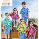 玉極虞兒童花襯衫護(hù)花使者套裝幼兒園班服復(fù)古港風(fēng)潮酷畢業(yè)拍照演出服 紅色短袖一套 配彩虹襪子+方巾 130