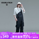 GUUKA TECH古由卡休閑背帶褲女連體夏寬松上衣小個(gè)子直筒九分長褲子時(shí)尚氣質(zhì) 黑色 S