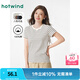熱風(fēng)短袖t恤女25年春季新款基礎(chǔ)純色圓領(lǐng)短袖正肩打底衫T恤上衣內(nèi)搭女 40黑白條紋 L