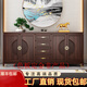 新中式餐邊柜實(shí)木客廳儲物柜家用備餐柜門(mén)廳玄關(guān)柜烏金木酒柜定制 新中式餐邊柜（色板定金非產(chǎn)品） 1800*450*900