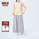 無(wú)印良品（MUJI）IDEE 女式 泡泡紗寬版褲 褲子夏款長(zhǎng)褲休閑褲闊腿褲 GAD63C4S 淺灰色 M （155/68A）