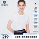 Navigare意大利小帆船短袖T恤衫女夏季圓領(lǐng)百搭體恤衫修身短款基礎(chǔ)款上衣 科技白 XL
