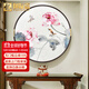 禮御友嘉純手工刺繡掛畫(huà)1-4絲荷花鳥(niǎo)現代簡(jiǎn)約蘇繡成品客廳玄關(guān)走廊裝飾畫(huà) 荷韻(83*83cm)