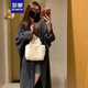 羅蒙（ROMON）法式慵懶風灰色中長款毛衣外套女秋冬季2025新款寬松外穿針織開衫 灰色 均碼 -90-140斤