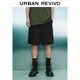 UR秋季新款男裝時(shí)尚休閑百搭松緊腰抽繩短褲UMY650013 正黑 31