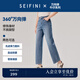 詩凡黎（'SEIFINI）【萬向彈】詩凡黎哈倫牛仔褲2025春新款梨形身材小個子蘿卜褲女 牛仔藍 M