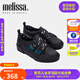 Melissa（梅麗莎）新款系魔術(shù)貼平底純色板鞋女士休閑鞋33713 黑色/紫色 36 （35-36碼）