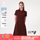 哈吉斯（HAZZYS）女裝 夏季女士【PHIZ系列】寬松下擺POLO連衣裙女 酒紅色WN (165/88A 40) L