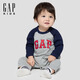 GAP嬰兒2025秋季新款棉質(zhì)logo小熊印花一體式連體衣兒童裝805354