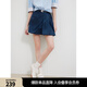 ELLE法式設(shè)計(jì)感半身裙女2025夏季新款不規(guī)則優(yōu)雅顯瘦氣質(zhì)a字短裙 藏青 M