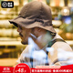 馬登工裝 正反兩面漁夫帽便攜手提零錢(qián)包錢(qián)袋帽遮陽(yáng)帽子男女款 黑/卡其 (頭圍59-64cm)