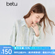 百圖betu女裝2025夏季新款襯衫清爽暈染印花豎紋肌理上衣女2504T37 淺綠 M