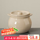 祥業(yè)家用大容量耐高溫陶瓷砂鍋煲湯隔水燉盅鍋熬粥養(yǎng)生湯煲瓦罐土鍋 橢圓雙耳燉罐(米黃)-小 800ml