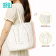 畹町清新夏日韓系小雛菊帆布包少女蕾絲蝴蝶結單肩包大容量托特包新年 蕾絲小碎花單肩包-白色 31x11x27CM