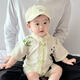G.DUCKKIDS寶寶包屁衣夏季中國(guó)風(fēng)盤扣唐裝超萌可愛(ài)嬰兒連體衣夏裝洋氣百日服 熊貓竹子短爬+小熊帽 90cm