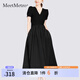 MeetMetro瑪依爾2025夏新款時(shí)尚黑色赫本風(fēng)收腰法式連衣裙女 黑色【現(xiàn)貨閃電發(fā)】 L