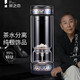 茶之戀茶之戀茶水分離杯新款純銀男士高檔泡茶杯純鈦玻璃水杯禮盒海波紋