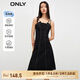 ONLY收腰氣質(zhì)休閑短裙牛仔吊帶連衣裙女|123342002 J1Z 黑色牛仔提花印花 M 165/84A