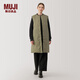 無印良品（MUJI）女式 輕量羽絨便攜式 長款背心 馬甲馬夾女款冬季 BD0Z9A4A 卡其色 XL (165/92A)