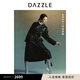 DAZZLE【青綠新年系列】地素外套25春新款梅花浮雕黑金刺繡外套 黑底花布 S
