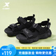 特步（XTEP）涼鞋男款夏季新款沙灘鞋厚底增高魔術貼休閑運動涼拖鞋男 黑05 41