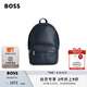 BOSS博斯【七夕節(jié)禮物】男士2025年夏季新款紋理裝飾雙肩背包 404-深藍(lán)色 常規(guī)