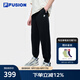 FILA FUSION斐樂潮牌針織長褲男2025夏季新款時尚寬松收口休閑褲 【男】正黑色-BK XL