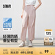 森馬【防曬UPF50+】休閑褲女涼感闊腿褲25夏季一褲兩穿褲子 橡皮粉61214【防曬UPF50+】 M