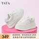 他她（TATA）小白鞋小白鯨2025夏季新款增高鞋休閑厚底板鞋女鞋松糕 白色 37