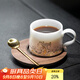 唐豐冰種羊脂玉瓷咖啡杯杯碟套裝精致高級感下午茶馬克杯陶瓷水杯帶勺 逐浪咖啡杯(禮盒裝) 250ml