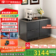 尊貴（ZUNGUI）BCD-198WQB 廚房臥式冰箱家用變頻風(fēng)冷底部散熱54厘米超薄零嵌小型柜式臺下嵌入式三門抽屜櫥柜 莫蘭迪灰玻璃臺面底散