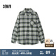 森馬（Semir）長(zhǎng)袖襯衫男純棉法蘭絨格子外套秋季情侶裝寬松經(jīng)典百搭上衣潮 綠白色調(diào)00441 XL