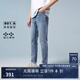 杰克·瓊斯（JACK&JONES）秋潮流紐扣腰頭水洗磨白做舊抓痕彈力修身牛仔長(zhǎng)褲男225132135 E39中藍(lán)牛仔 常規(guī) 32 175 W32/L32