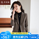 恰凡（QIAFAN）咖啡色西裝外套女加厚修身高級(jí)感2025新款秋冬季正裝短款西服上衣 咖啡色 S