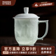 景德鎮(zhèn)（jdz）官方陶瓷杯影青茶杯手工浮雕長城辦公茶杯帶蓋水杯家用生日禮品 影青浮雕山水茶杯
