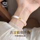 中國珠寶（Sino gem）吉言招財貓銀手鐲女款純足銀鐲子銀飾品素圈生日禮物送媽媽女友