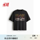 H&M【Ice Cube】男裝女裝T恤2025夏新款印花搖滾美式短袖1159823 黑色/Ice Cube M 175/100