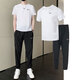 耐克（NIKE）男裝運(yùn)動套裝25夏新款舒適簡約寬松短袖T恤長褲束腿褲 兩件套 白色簡約T恤+梭織長褲 褲腳拉鏈/偏緊 L/175